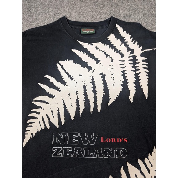 New Zealand Shirt Mens XL Black Lords Cricket Kiwi Fern Graphic Tee Souvenir - Picture 4 of 8